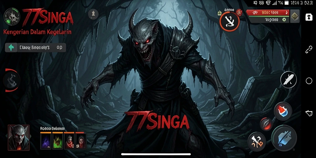 Screenshot gameplay menampilkan suasana menegangkan dan menyeramkan.