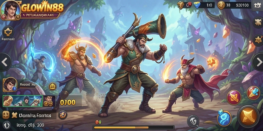 Tampilan gameplay ARPG yang mendebarkan dari GLOWIN88.