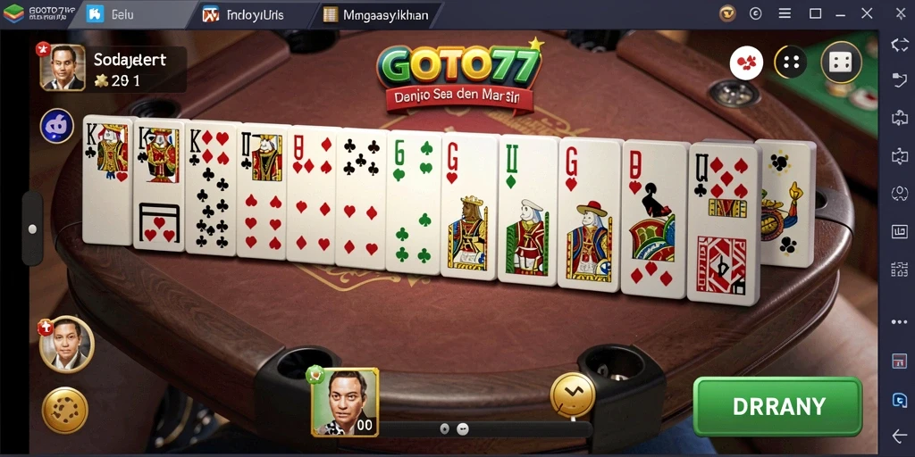 Tangkapan layar gameplay seru GOTO77 dengan suasana Domino yang menantang.