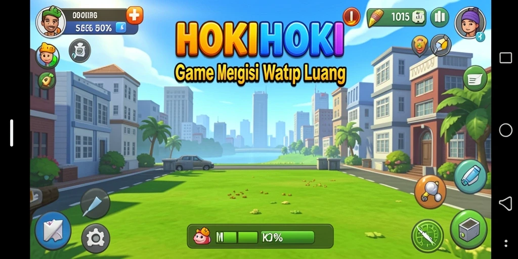 Screenshot utama HOKIHOKI menampilkan gameplay Idle yang seru dan interaktif.