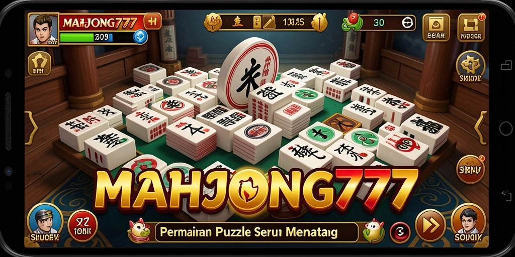 Gameplay menyenangkan dari MAHJONG777 dengan desain papan Mahjong yang menarik.
