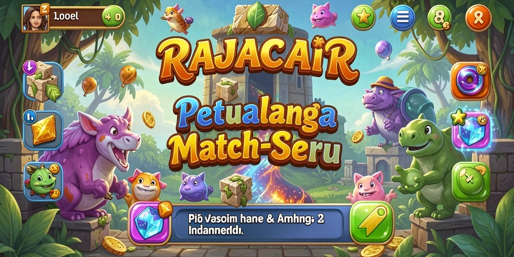 Screenshot permainan RAJACAIR menunjukkan momen Match-3 yang menegangkan.