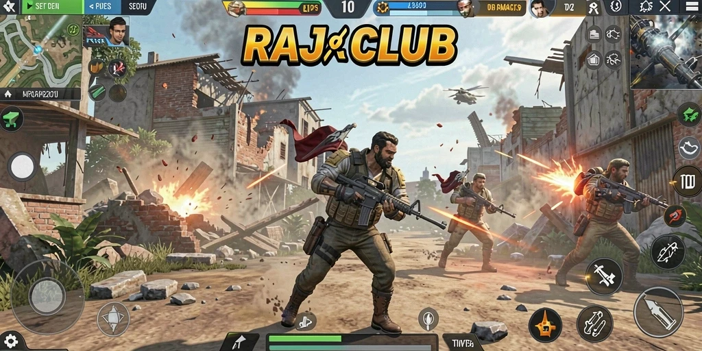 Gameplay seru RAJACLUB dengan aksi tembak-menembak yang mendebarkan.