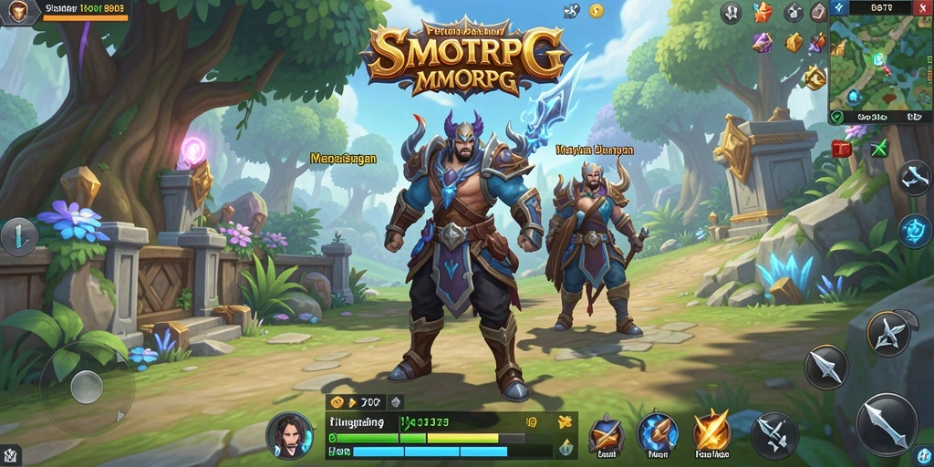 Tangkapan layar utama SLOST8808 menampilkan aksi seru dalam pertempuran MMORPG.