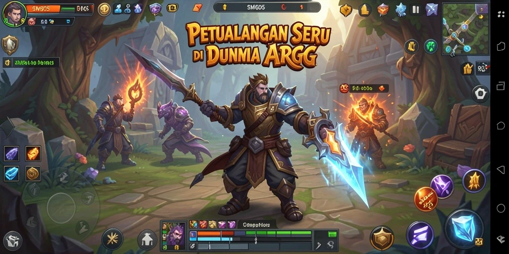 Screenshot SM605 menampilkan aksi pertarungan seru di dunia ARPG.