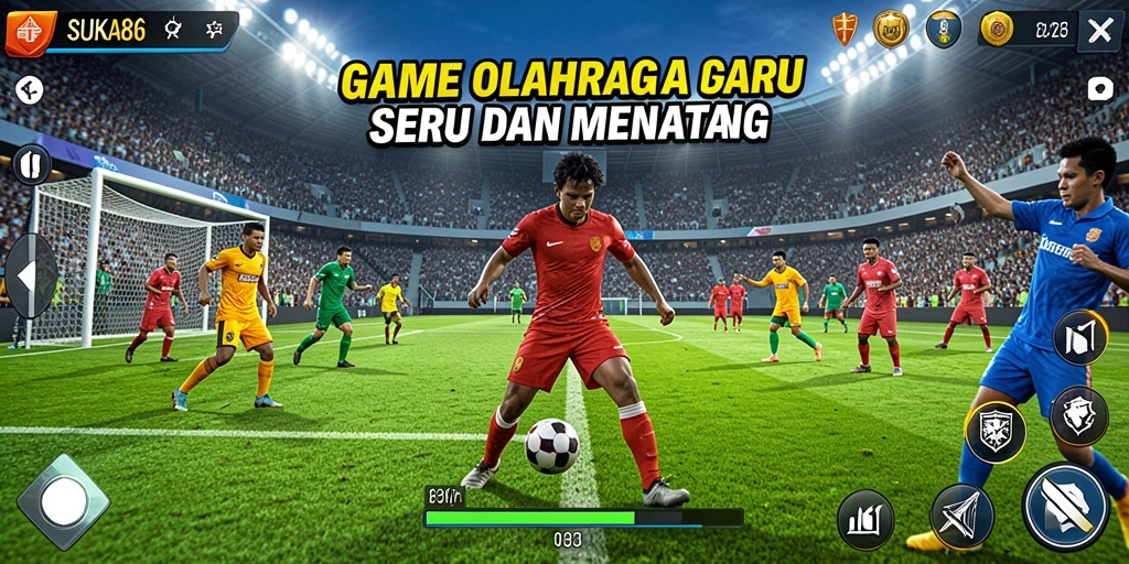 Tampilan gameplay seru dalam SUKA86 dengan berbagai cabang olahraga.
