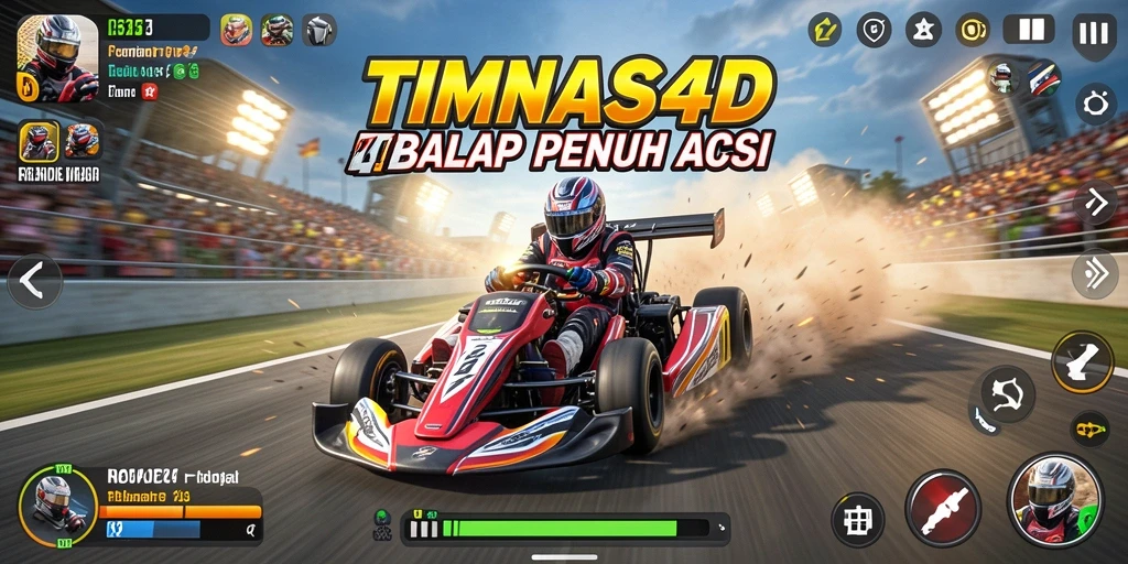 Gameplay TIMNAS4D yang seru dengan grafis menawan dan mobil balap.