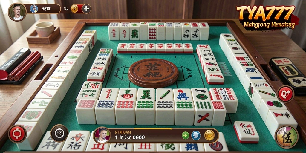Screenshot utama menampilkan gameplay Mahjong yang seru.